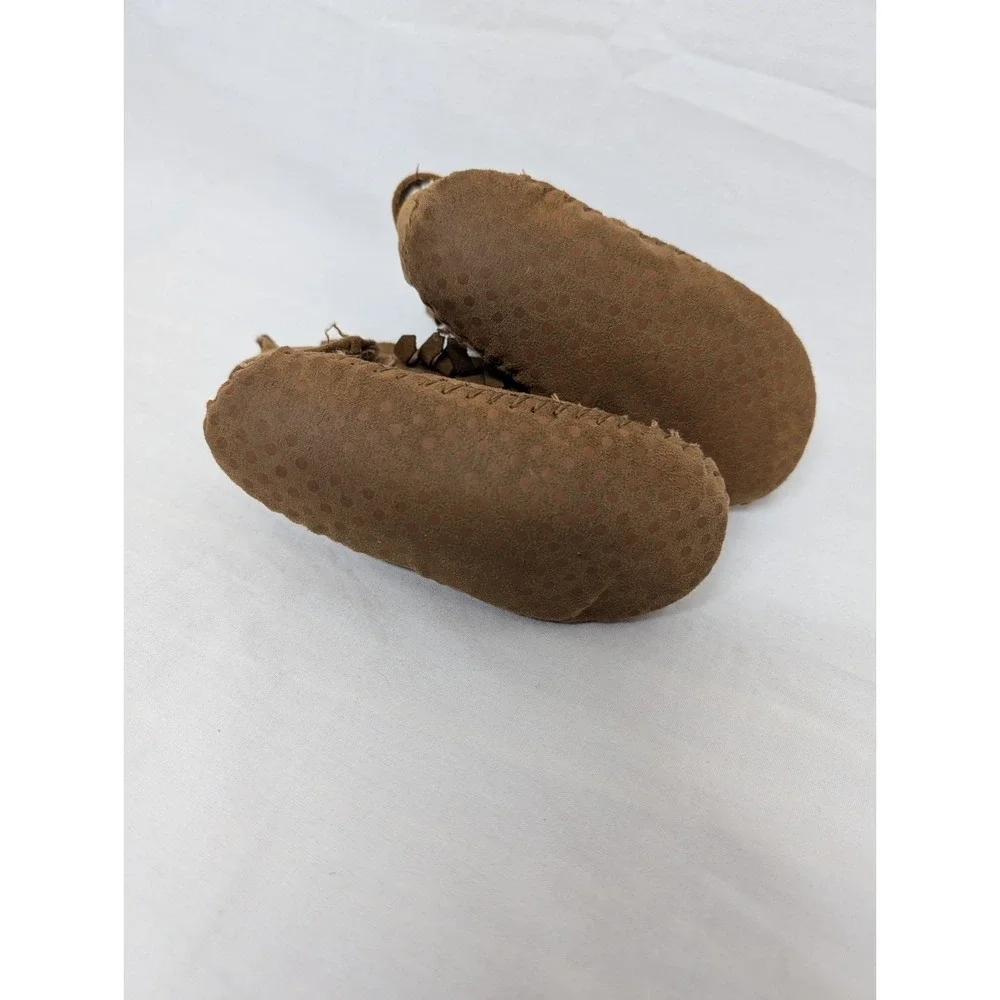 Teeny Toes Faux Suede Moccasin Baby Booties